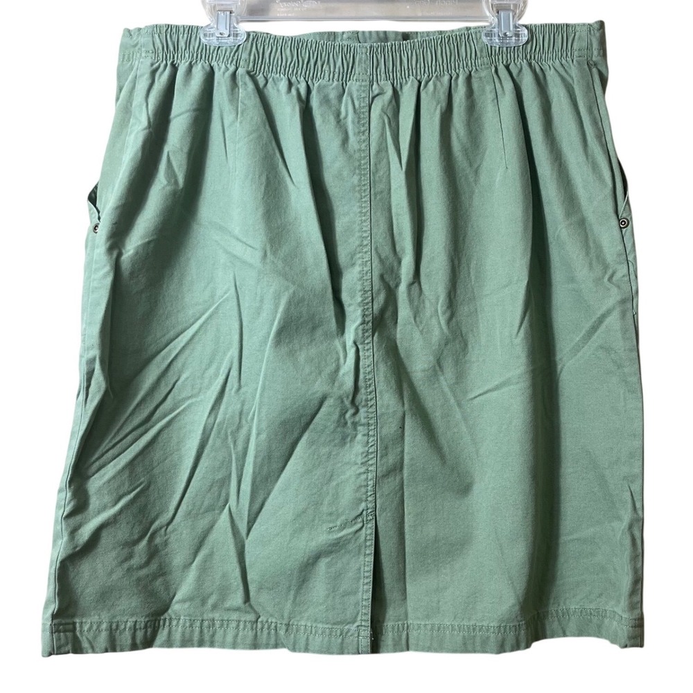 Classic Elements Spanish Olive Cotton Utility Skirt Size 18 Gorpcore Cottagecore - Picture 2 of 10